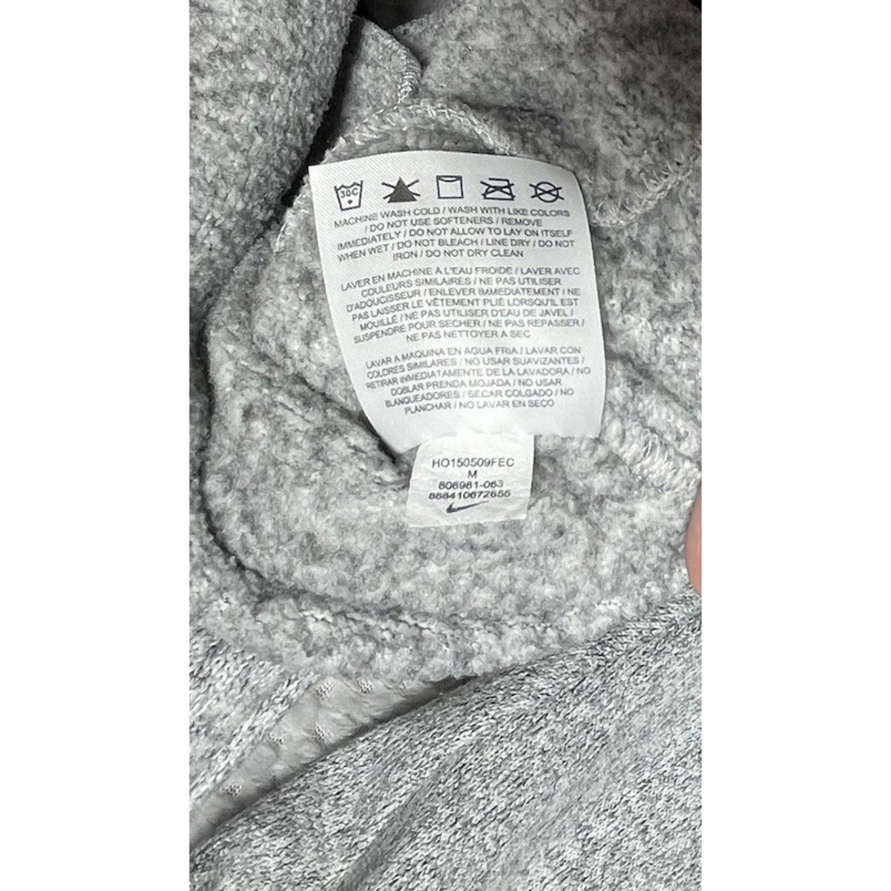 Nike Gray Therma-Fit Knit Hoodie Pullover Black Swoosh Logo Hooded‎ Size Medium - Picture 13 of 13